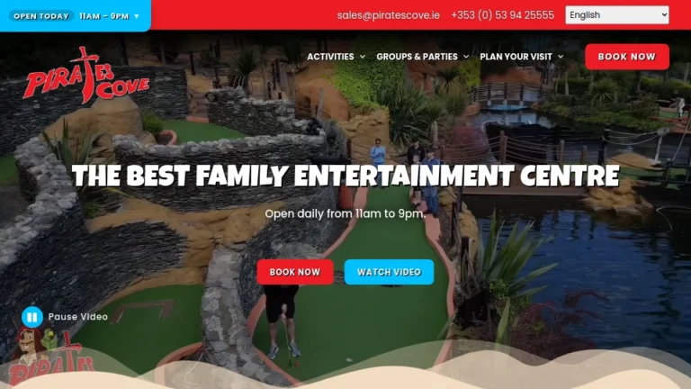 Pirates Cove family entertainment centre in Dublin with mini-golf course open daily 11am-9pm. Book now online.